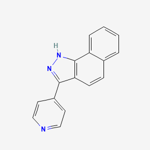 molecular formula C16H11N3 B8782621 3-(Pyridin-4-yl)-2H-benzo[g]indazole CAS No. 54569-85-6