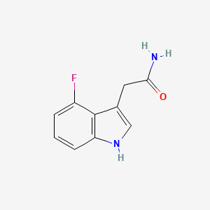 molecular formula C10H9FN2O B8782685 2-(4-fluoro-1H-indol-3-yl)acetamide CAS No. 345264-93-9