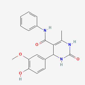 molecular formula C19H19N3O4 B8782695 4-(4-hydroxy-3-methoxyphenyl)-6-methyl-2-oxo-N-phenyl-1,2,3,4-tetrahydropyrimidine-5-carboxamide 