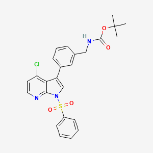 Carbamic acid, N-[[3-[4-chloro-1-(phenylsulfonyl)-1H-pyrrolo[2,3-b]pyridin-3-yl]phenyl]methyl]-, 1,1-dimethylethyl ester