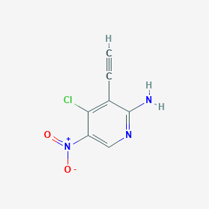 molecular formula C7H4ClN3O2 B8782990 4-Chloro-3-ethynyl-5-nitropyridin-2-amine 