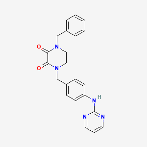 molecular formula C22H21N5O2 B8783018 2,3-Piperazinedione, 1-(phenylmethyl)-4-((4-(2-pyrimidinylamino)phenyl)methyl)- CAS No. 77916-97-3