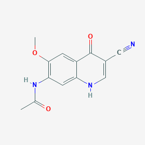 molecular formula C13H11N3O3 B8783270 N-(3-Cyano-6-methoxy-4-oxo-1,4-dihydro-7-quinolinyl)acetamide 