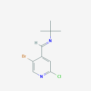 N-((5-bromo-2-chloropyridin-4-yl)methylene)-2-methylpropan-2-amine