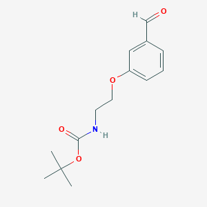 molecular formula C14H19NO4 B8783286 tert-butyl N-[2-(3-formylphenoxy)ethyl]carbamate 