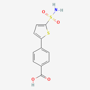 molecular formula C11H9NO4S2 B8783366 4-(5-Aminosulfonylthiophen-2-YL)benzoic acid CAS No. 877758-90-2