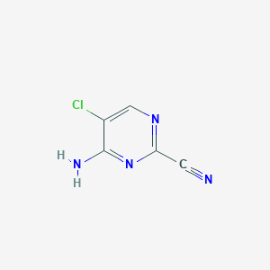 molecular formula C5H3ClN4 B8783378 4-Amino-5-chloropyrimidine-2-carbonitrile CAS No. 1260863-79-3