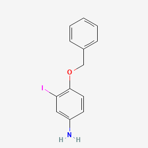 molecular formula C13H12INO B8783532 4-(Benzyloxy)-3-iodobenzenamine 