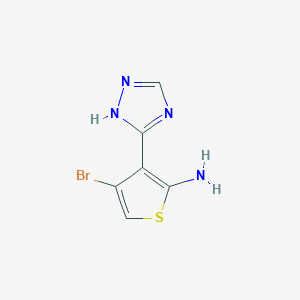 molecular formula C6H5BrN4S B8783538 4-bromo-3-(4H-1,2,4-triazol-3-yl)thiophen-2-amine 