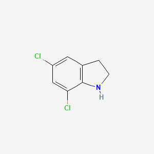 molecular formula C8H7Cl2N B8783618 5,7-Dichloroindoline CAS No. 70555-58-7