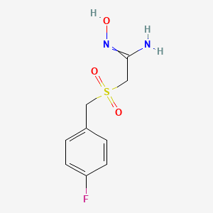 molecular formula C9H11FN2O3S B8783673 2-[(4-fluorophenyl)methylsulfonyl]-N'-hydroxyethanimidamide 