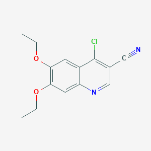 molecular formula C14H13ClN2O2 B8783680 4-Chloro-6,7-diethoxyquinoline-3-carbonitrile 