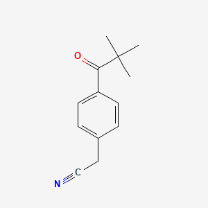 molecular formula C13H15NO B8783737 Benzeneacetonitrile, 4-(2,2-dimethyl-1-oxopropyl)- CAS No. 52449-33-9