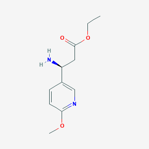 molecular formula C11H16N2O3 B8783755 (S)-Ethyl 3-amino-3-(6-methoxypyridin-3-yl)propanoate 