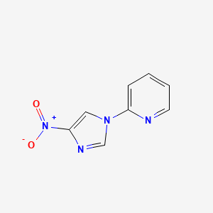 molecular formula C8H6N4O2 B8783775 Pyridine, 2-(4-nitro-1H-imidazol-1-yl)- CAS No. 137986-62-0