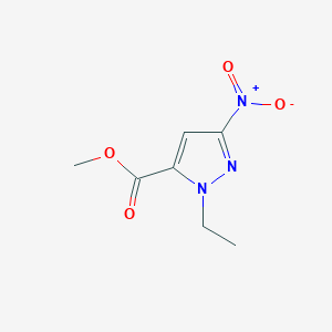 molecular formula C7H9N3O4 B8783820 2-ethyl-5-nitro-2H-pyrazole-3-carboxylic acid methyl ester 