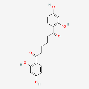 molecular formula C18H18O6 B8783829 Hexane-1,6-dione, 1,6-bis(2,4-dihydroxyphenyl)- CAS No. 19343-47-6