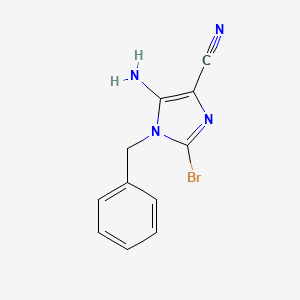 molecular formula C11H9BrN4 B8783942 5-Amino-1-benzyl-2-bromo-1H-imidazole-4-carbonitrile CAS No. 565473-06-5