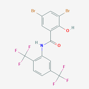 molecular formula C15H7Br2F6NO2 B8784037 N-[2,5-bis(trifluoromethyl)phenyl]-3,5-dibromo-2-hydroxybenzamide 