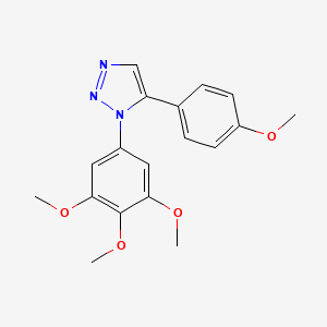 molecular formula C18H19N3O4 B8784044 5-(4-Methoxyphenyl)-1-(3,4,5-trimethoxyphenyl)-1H-1,2,3-triazole CAS No. 922721-43-5
