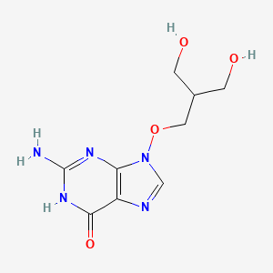 molecular formula C9H13N5O4 B8784056 6H-Purin-6-one, 2-amino-1,9-dihydro-9-(3-hydroxy-2-(hydroxymethyl)propoxy)- CAS No. 114809-39-1