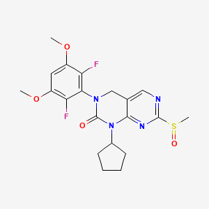 molecular formula C20H22F2N4O4S B8784069 1-Cyclopentyl-3-(2,6-difluoro-3,5-dimethoxyphenyl)-7-(methylsulfinyl)-3,4-dihydropyrimido[4,5-d]pyrimidin-2(1H)-one 