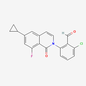 molecular formula C19H13ClFNO2 B8784090 2-chloro-6-(6-cyclopropyl-8-fluoro-1-oxoisoquinolin-2(1H)-yl)benzaldehyde CAS No. 1242156-54-2