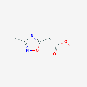molecular formula C6H8N2O3 B8784112 Methyl 2-(3-methyl-1,2,4-oxadiazol-5-yl)acetate 