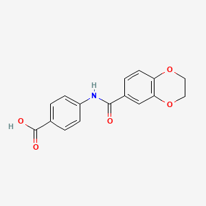 molecular formula C16H13NO5 B8784268 4-[(2,3-Dihydro-1,4-benzodioxin-6-ylcarbonyl)amino]benzoic acid 