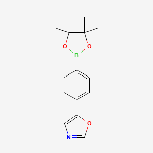 molecular formula C15H18BNO3 B8784269 5-(4-(4,4,5,5-Tetramethyl-1,3,2-dioxaborolan-2-YL)phenyl)oxazole 