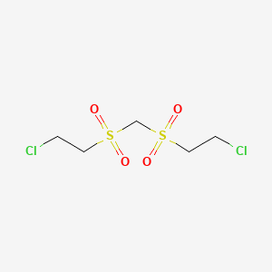 molecular formula C5H10Cl2O4S2 B8784368 Ethane, 1,1'-[methylenebis(sulfonyl)]bis[2-chloro- CAS No. 41123-59-5
