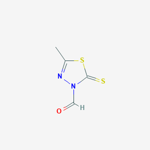 molecular formula C4H4N2OS2 B8784454 5-Methyl-2-sulfanylidene-1,3,4-thiadiazole-3(2H)-carbaldehyde CAS No. 100747-87-3