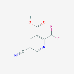 molecular formula C8H4F2N2O2 B8784625 5-Cyano-2-(difluoromethyl)nicotinic acid 