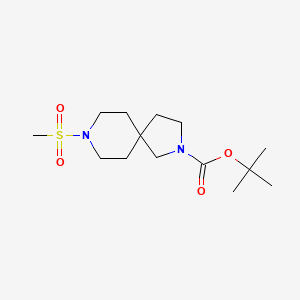 molecular formula C14H26N2O4S B8784654 2,8-Diazaspiro[4.5]decane-2-carboxylic acid, 8-(methylsulfonyl)-, 1,1-dimethylethyl ester 