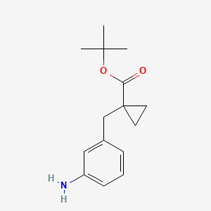 molecular formula C15H21NO2 B8784754 tert-Butyl 1-(3-aminobenzyl)cyclopropanecarboxylate 