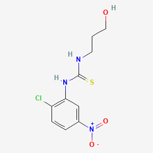 molecular formula C10H12ClN3O3S B8784765 1-(2-Chloro-5-nitrophenyl)-3-(3-hydroxypropyl)thiourea CAS No. 77594-94-6