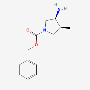molecular formula C13H18N2O2 B8784962 (3S,4S)-benzyl 3-amino-4-methylpyrrolidine-1-carboxylate 