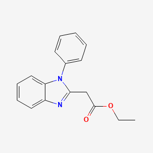 molecular formula C17H16N2O2 B8784971 1h-Benzo[d]imidazole-2-acetic acid,1-phenyl-,ethyl ester 