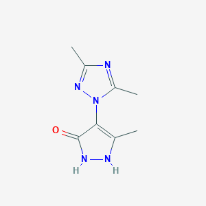molecular formula C8H11N5O B8785104 4-(3,5-Dimethyl-1H-1,2,4-triazol-1-YL)-3-methyl-1H-pyrazol-5-OL 