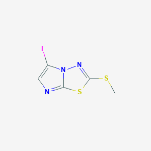 molecular formula C5H4IN3S2 B8785367 5-Iodo-2-(methylthio)imidazo[2,1-b][1,3,4]thiadiazole CAS No. 1206207-43-3