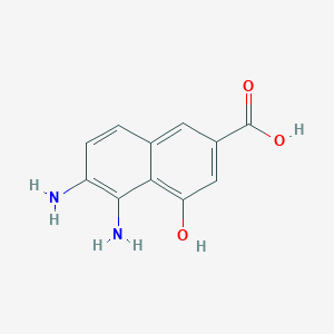 molecular formula C11H10N2O3 B8785605 5,6-Diamino-4-hydroxynaphthalene-2-carboxylic acid 