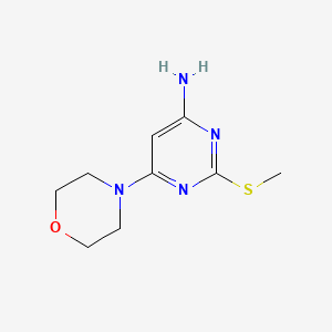 molecular formula C9H14N4OS B8785623 2-(Methylsulfanyl)-6-(morpholin-4-yl)pyrimidin-4-amine 