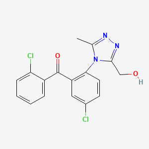 molecular formula C17H13Cl2N3O2 B8785652 2',5-Dichloro-2-(3-hydroxymethyl-5-methyl-4H-1,2,4-triazol-4-yl)benzophenone CAS No. 54196-62-2