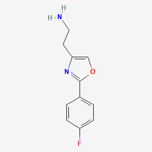 molecular formula C11H11FN2O B8785668 2-[2-(4-Fluorophenyl)-1,3-oxazol-4-YL]ethan-1-amine 