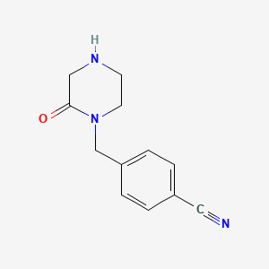 molecular formula C12H13N3O B8785715 4-[(2-Oxopiperazinyl)methyl]benzenecarbonitrile 