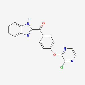 molecular formula C18H11ClN4O2 B8785770 (4-(3-chloropyrazin-2-yloxy)phenyl)(1H-benzo[d]imidazol-2-yl)methanone 