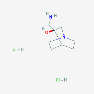 molecular formula C8H18Cl2N2O B8785912 (S)-3-(aminomethyl)quinuclidin-3-ol dihydrochloride 