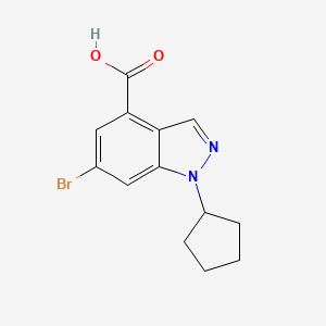 1H-Indazole-4-carboxylic acid,6-broMo-1-cyclopentyl-