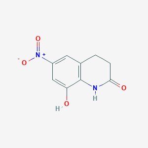 molecular formula C9H8N2O4 B8786299 8-Hydroxy-6-nitro-3,4-dihydroquinolin-2(1H)-one CAS No. 71280-11-0