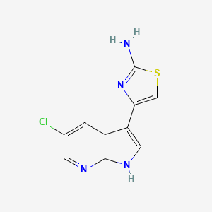molecular formula C10H7ClN4S B8786316 4-(5-Chloro-1H-pyrrolo[2,3-b]pyridin-3-yl)thiazol-2-amine 